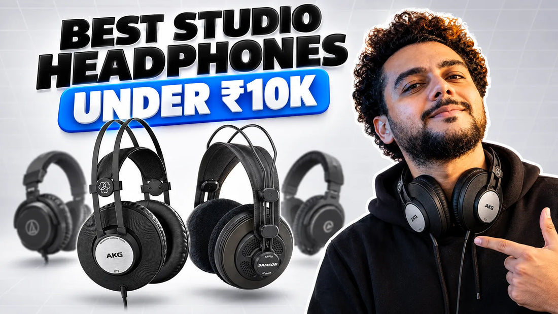 AKG K72 and Samson SR850 studio headphones with Best Studio Headphones Under 10K headline