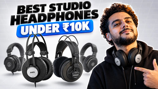 AKG K72 and Samson SR850 studio headphones with Best Studio Headphones Under 10K headline