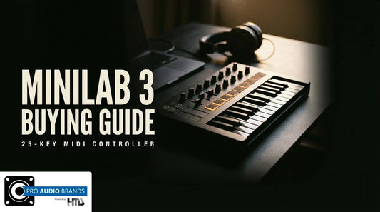 Arturia MiniLab 3 compact MIDI keyboard controller on a desk
