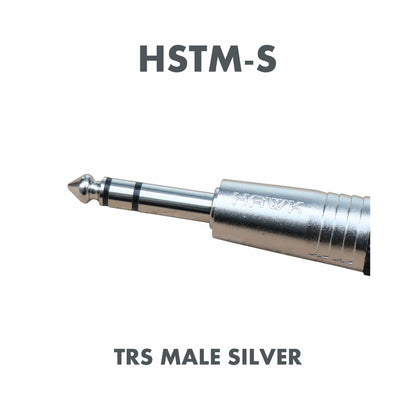 Hawk HSTM-S 1/4″ TRS Male Connector (Pair) (Silver Tip)