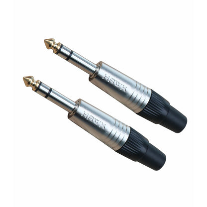 Hawk HSTM-SG 1/4″ TRS Male Connector (Pair) (Gold Tip)