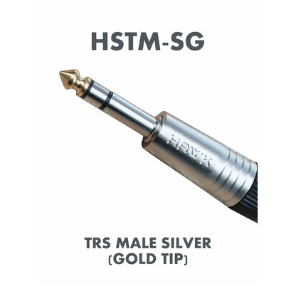 Hawk HSTM-SG 1/4″ TRS Male Connector (Pair) (Gold Tip)