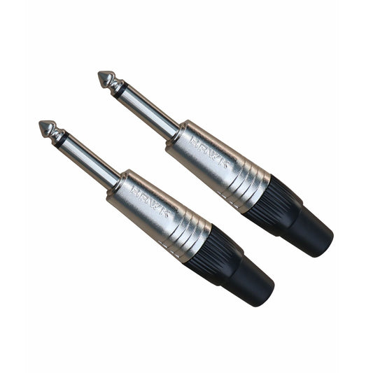 Hawk HTM-S 1/4″ TS Male Connector (Pair) (Silver Tip)