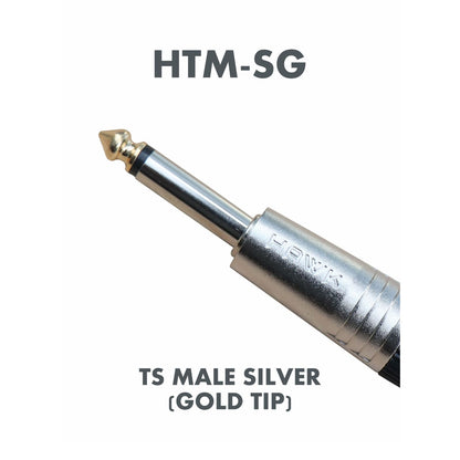Hawk HTM-SG 1/4″ TS Male Connector (Pair) (Gold Tip)